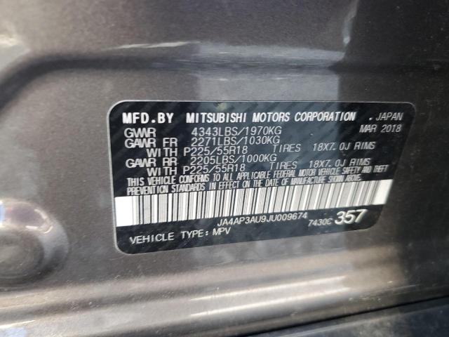 2018 MITSUBISHI OUTLANDER - JA4AP3AU9JU009674