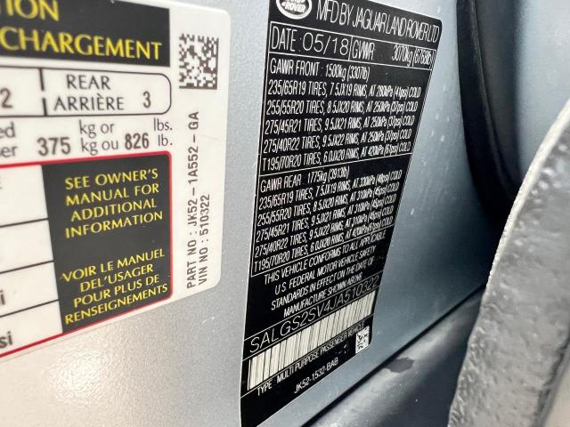 2018 Land Rover Range Rover Hse VIN: SALGS2SV4JA510322 Lot: 63016124