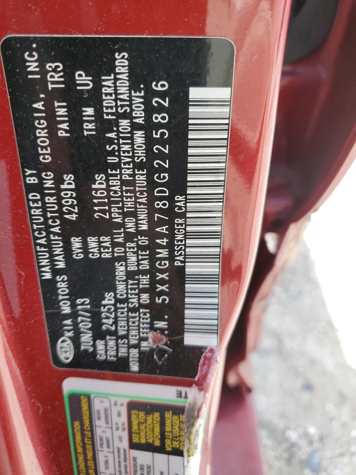 5XXGM4A78DG225826 2013 Kia Optima Lx