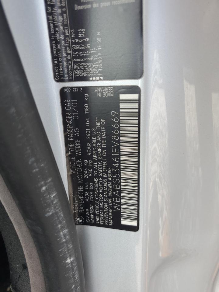 WBABS53461EV86669 2001 BMW 330 Ci