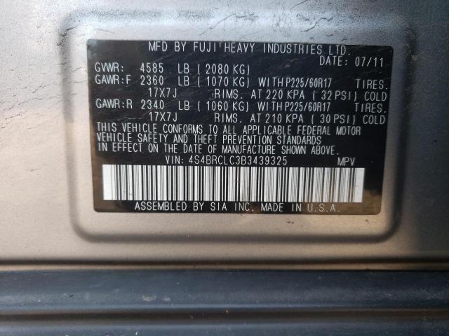 2011 Subaru Outback 2.5I Limited VIN: 4S4BRCLC3B3439325 Lot: 62629454