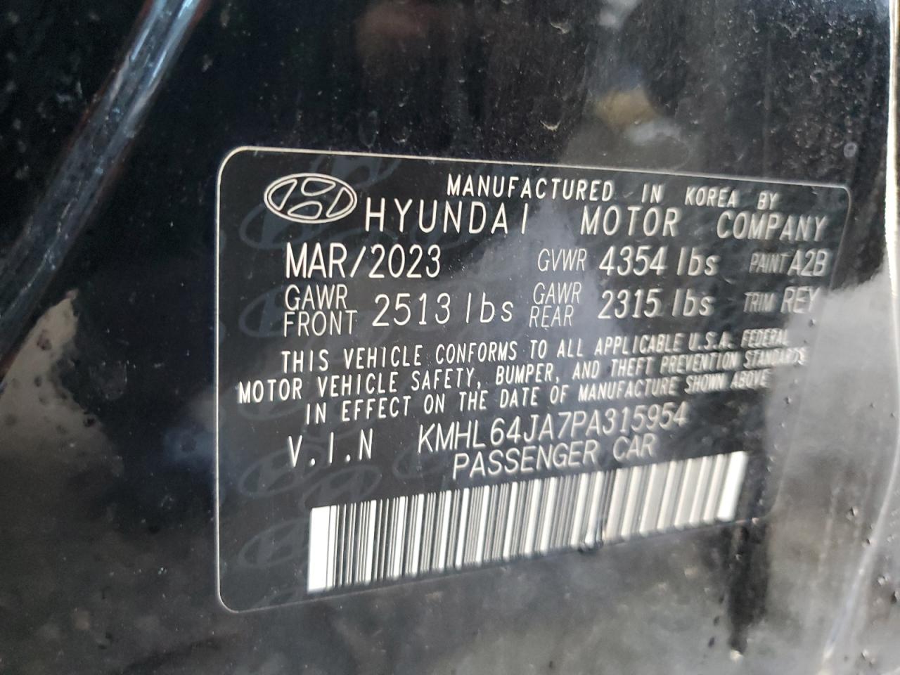 Lot #2848637958 2023 HYUNDAI SONATA SEL