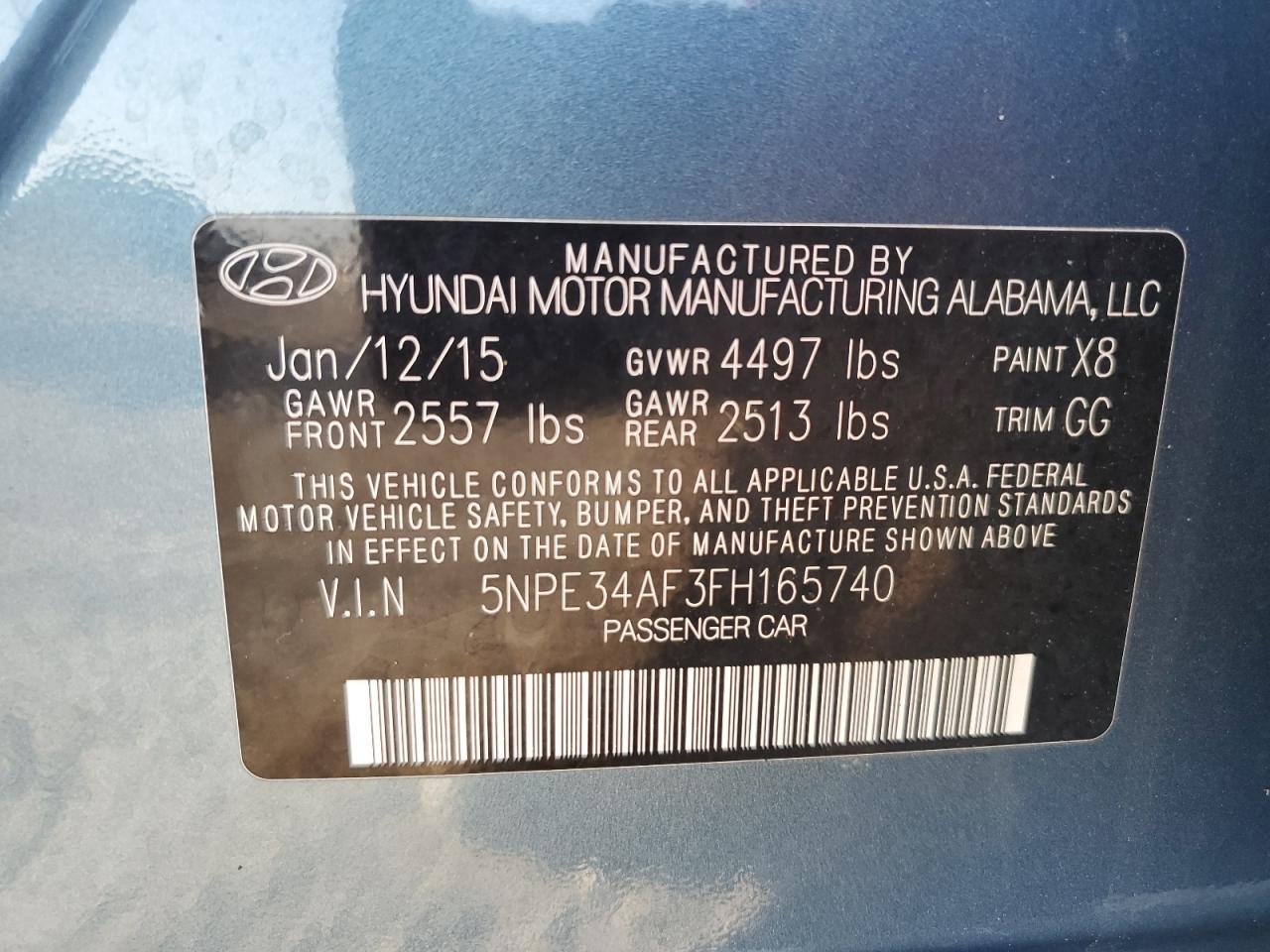 5NPE34AF3FH165740 2015 Hyundai Sonata Sport