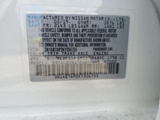 2019 Nissan Sentra S VIN: 3N1AB7AP2KY356755 Lot: 61249674