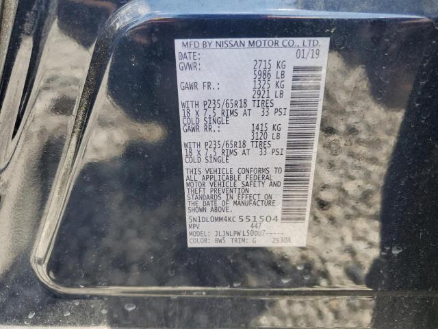 VIN 5N1DL0MM4KC551504 2019 Infiniti QX60, Luxe no.12