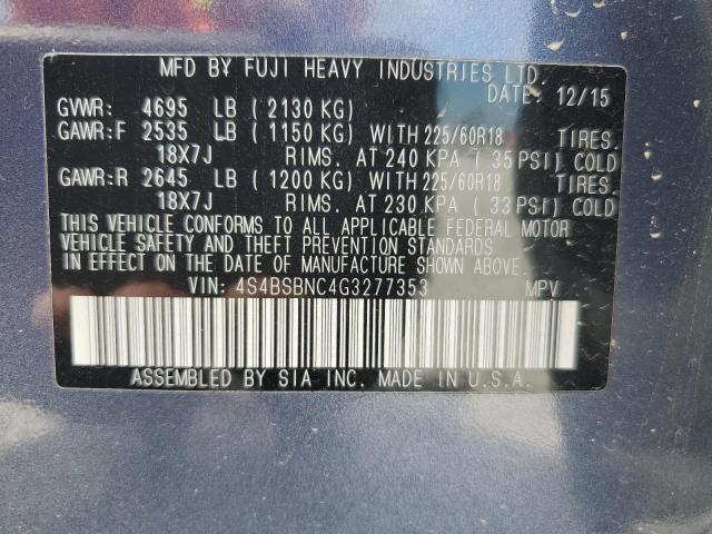 2016 SUBARU OUTBACK 2. - 4S4BSBNC4G3277353