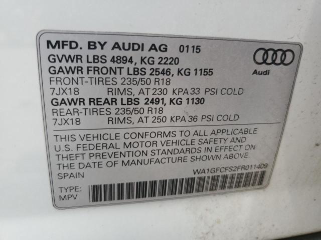 2015 AUDI Q3 PRESTIG - WA1GFCFS2FR011409