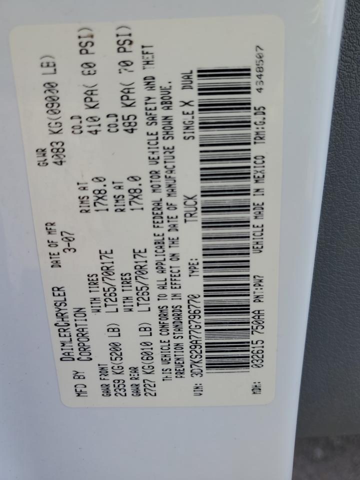 3D7KS29A77G796770 2007 Dodge Ram 2500