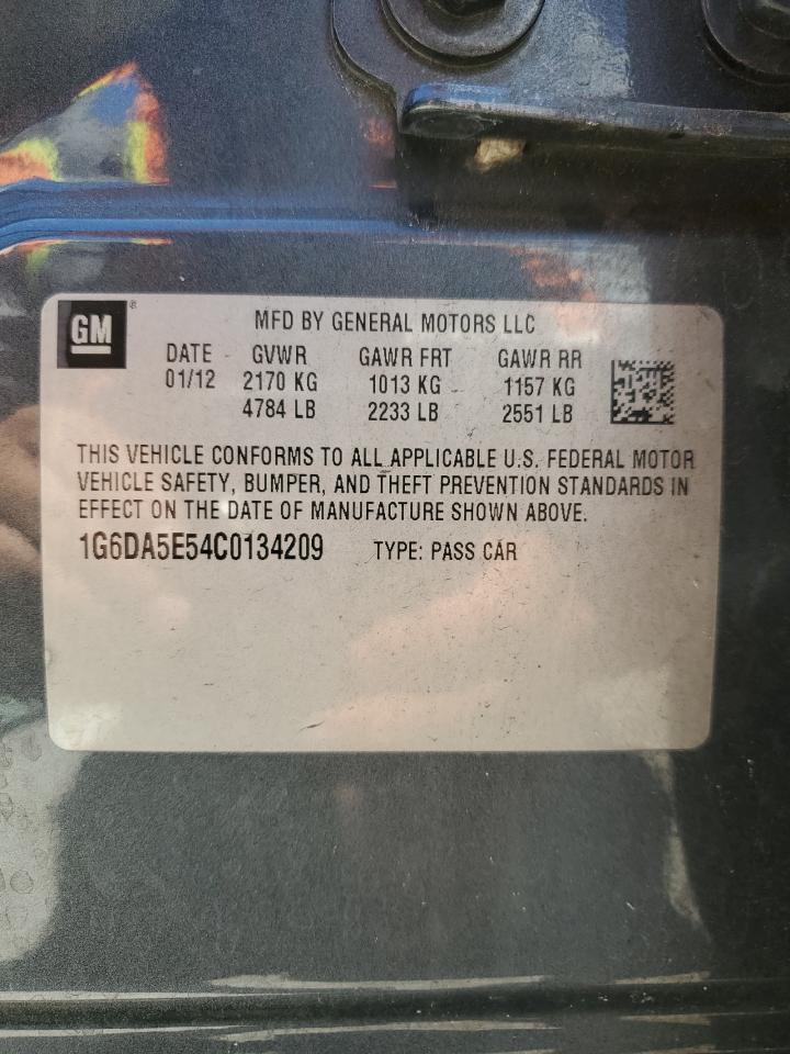 1G6DA5E54C0134209 2012 Cadillac Cts