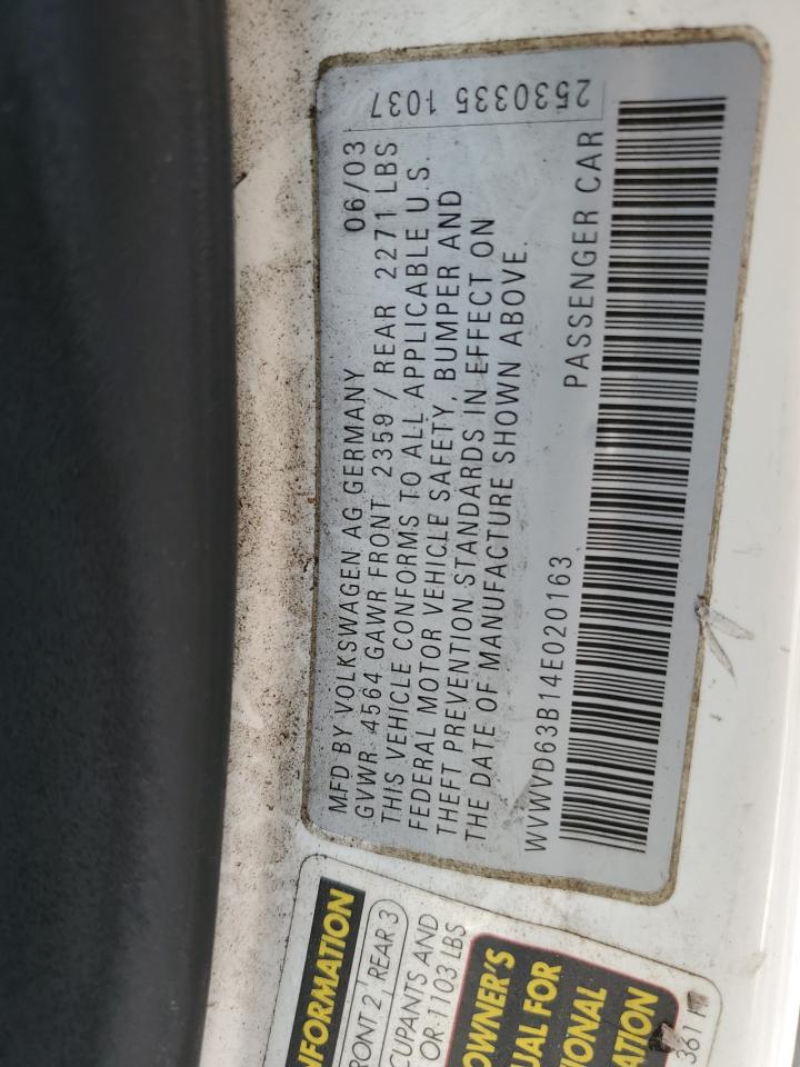 WVWVD63B14E020163 2004 Volkswagen Passat Gls