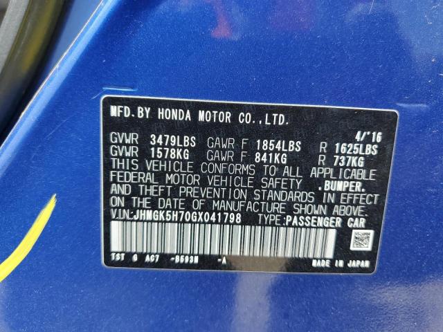 2016 HONDA FIT EX - JHMGK5H70GX041798