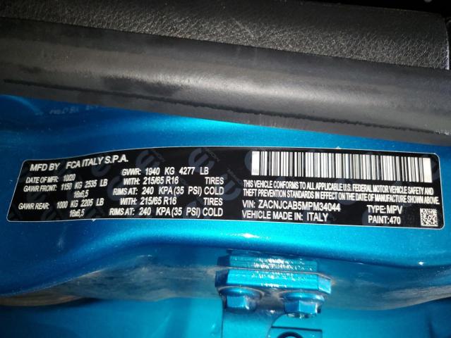 2021 Jeep Renegade Sport VIN: ZACNJCAB5MPM34044 Lot: 63050604