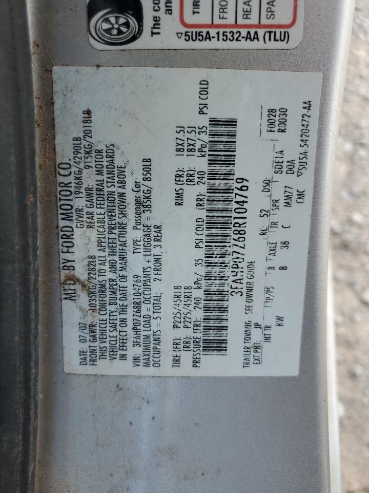 3FAHP07Z68R104769 2008 Ford Fusion Se