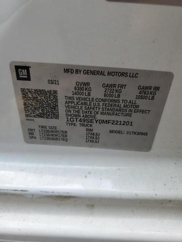 VIN 1GT49SEY0MF221201 2021 GMC Sierra, K3500 no.13