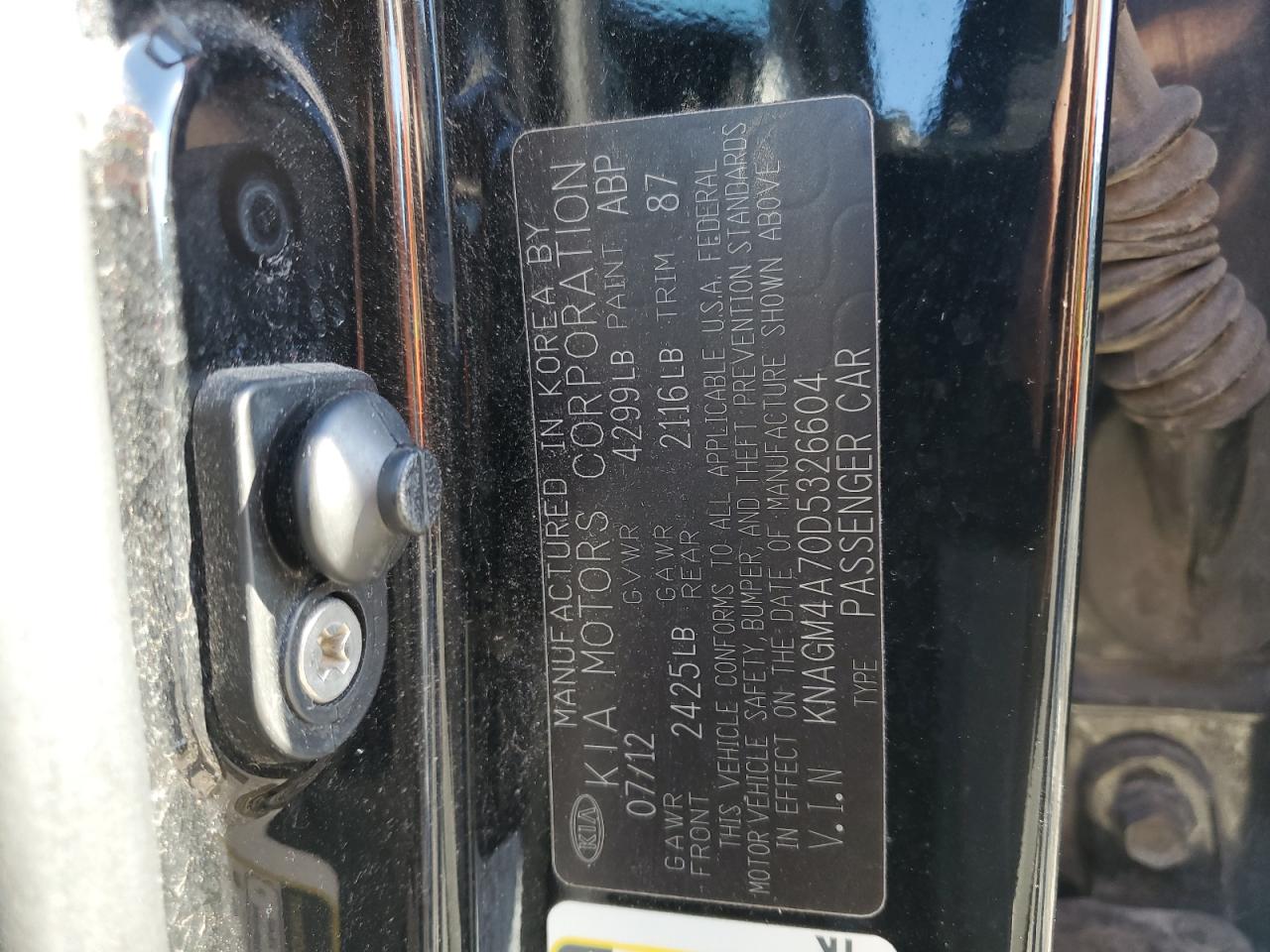 KNAGM4A70D5326604 2013 Kia Optima Lx