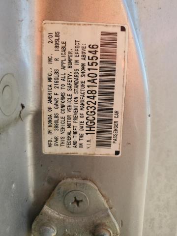 2001 Honda Accord Lx VIN: 1HGCG32481A015546 Lot: 62453454