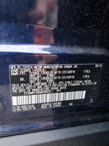 2019 Toyota Rav4 Limited VIN: 2T3DWRFV6KW036832 Lot: 62993614