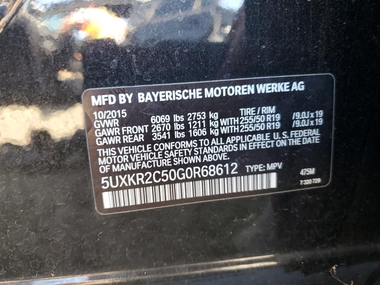 5UXKR2C50G0R68612 2016 BMW X5 Sdrive35I