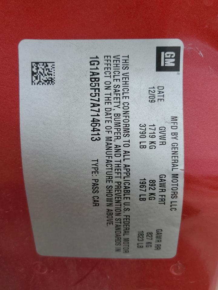 1G1AB5F57A7146413 2010 Chevrolet Cobalt Ls