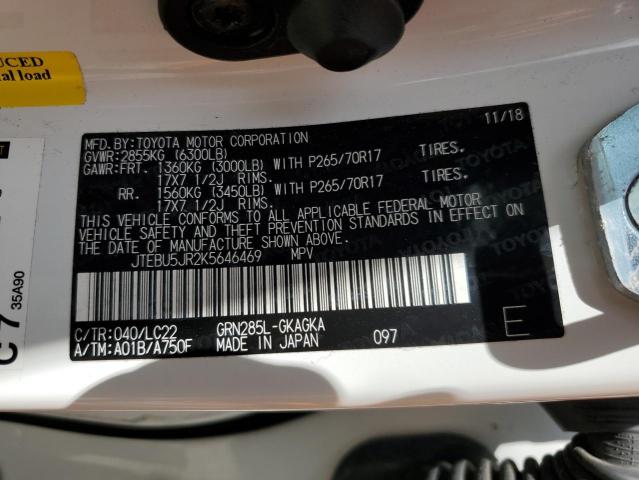 2019 TOYOTA 4RUNNER SR - JTEBU5JR2K5646469