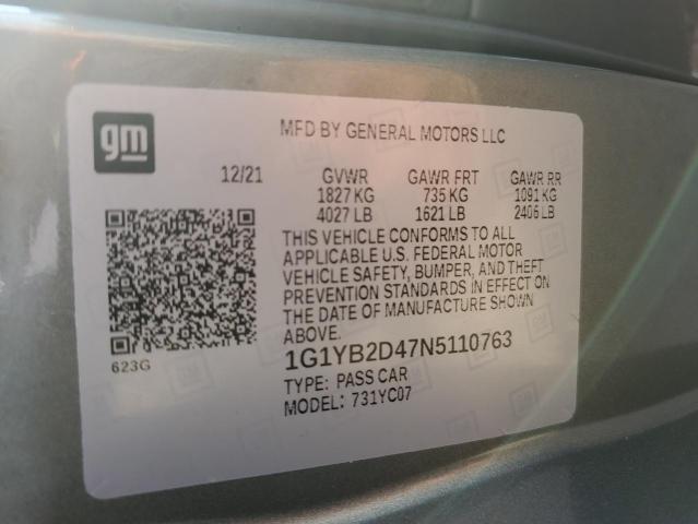 2022 CHEVROLET CORVETTE S - 1G1YB2D47N5110763