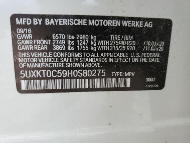 VIN 5UXKT0C59H0S80275 2017 BMW X5, Xdr40E no.13