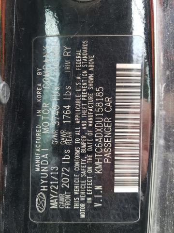 2013 Hyundai Veloster VIN: KMHTC6ADXDU158185 Lot: 63142394