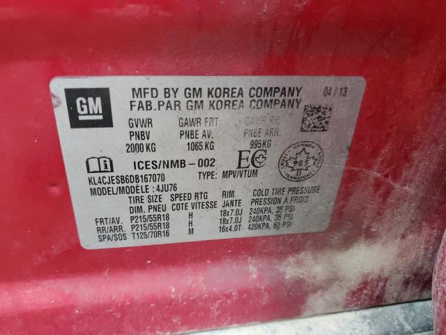 2013 Buick Encore VIN: KL4CJESB6DB167070 Lot: 62173324