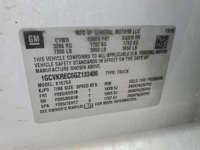 2016 CHEVROLET SILVERADO - 1GCVKREC6GZ133486