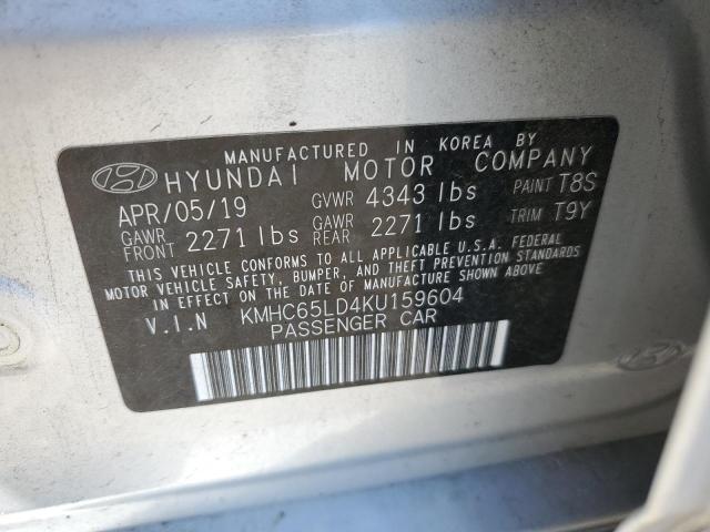 2019 HYUNDAI IONIQ - KMHC65LD4KU159604