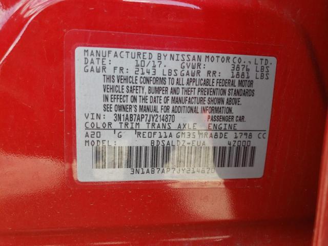 2018 NISSAN SENTRA S - 3N1AB7AP7JY214870