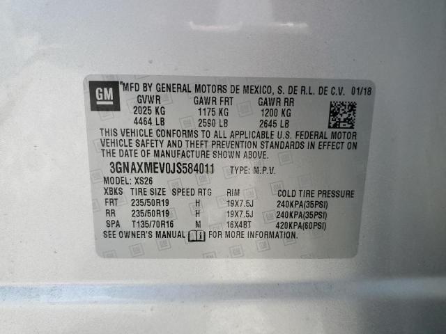 2018 Chevrolet Equinox Premier VIN: 3GNAXMEV0JS584011 Lot: 62591574