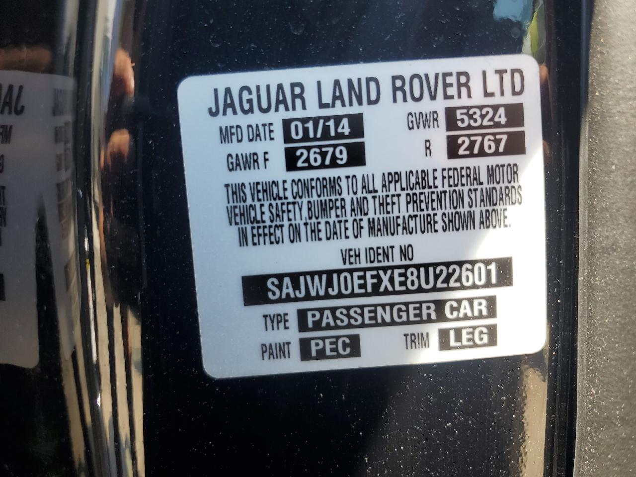 SAJWJ0EFXE8U22601 2014 Jaguar Xf