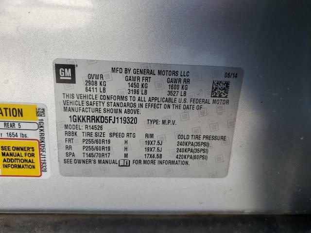 2015 GMC Acadia Slt-1 VIN: 1GKKRRKD5FJ119320 Lot: 60503374