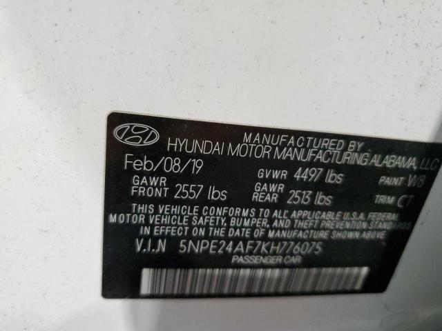 2019 Hyundai Sonata Se VIN: 5NPE24AF7KH776075 Lot: 63203374