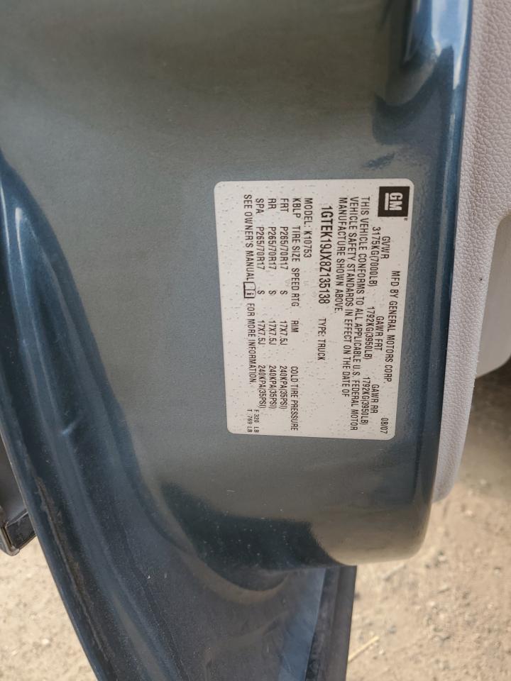 1GTEK19JX8Z135138 2008 GMC Sierra K1500