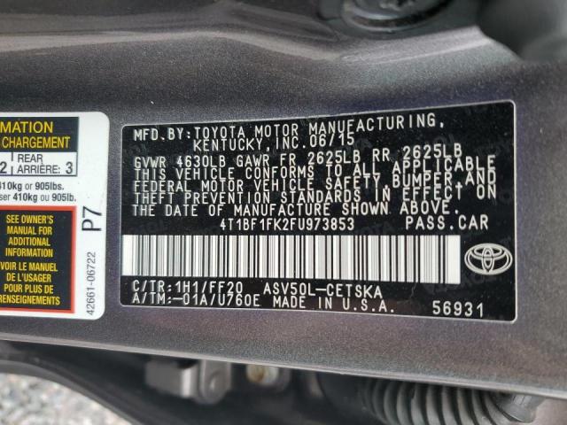 VIN 4T1BF1FK2FU973853 2015 Toyota Camry, LE no.12