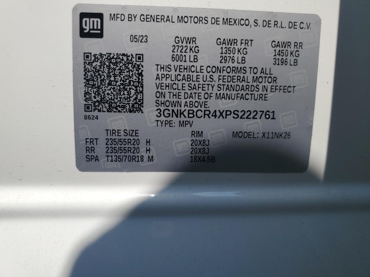 3GNKBCR4XPS222761 2023 Chevrolet Blazer 2Lt