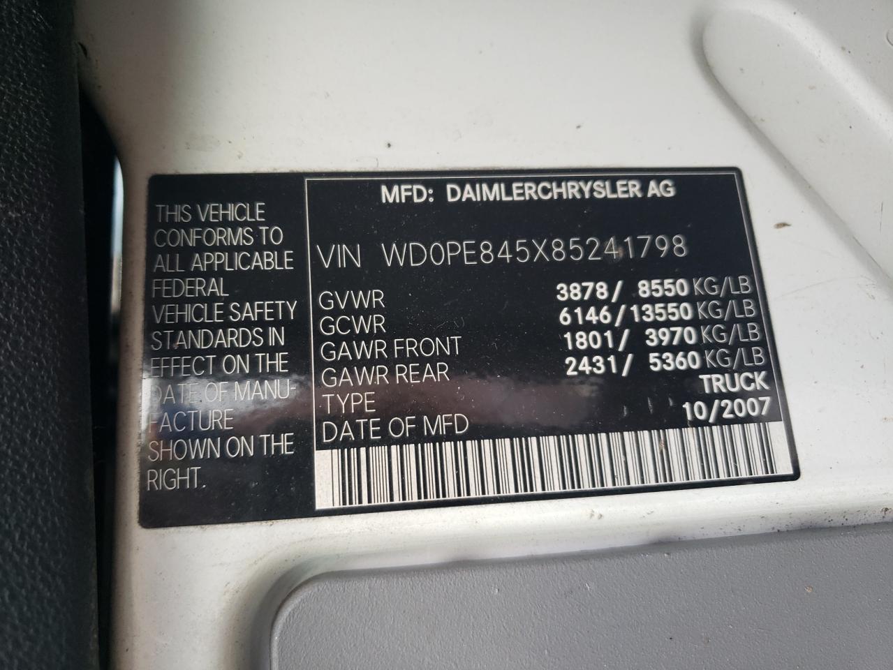 WD0PE845X85241798 2008 Dodge Sprinter 2500