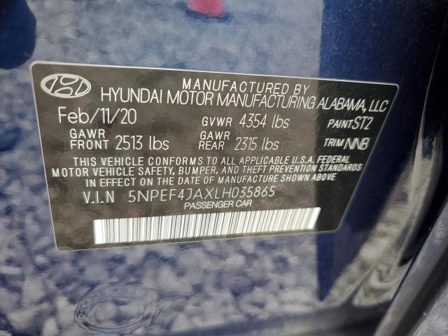 2020 Hyundai Sonata Sel VIN: 5NPEF4JAXLH035865 Lot: 61290944