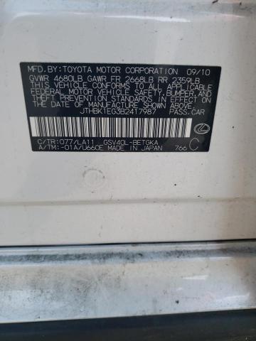 2011 Lexus Es 350 VIN: JTHBK1EG3B2417987 Lot: 61866104