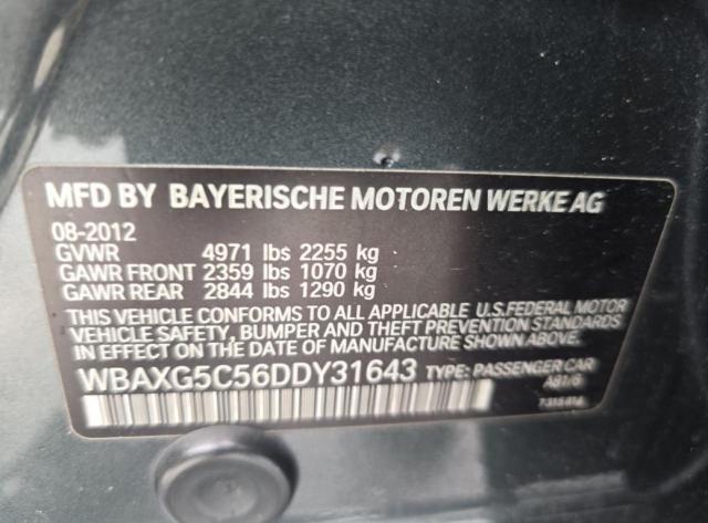 VIN WBAXG5C56DDY31643 2013 BMW 5 Series, 528 I no.10