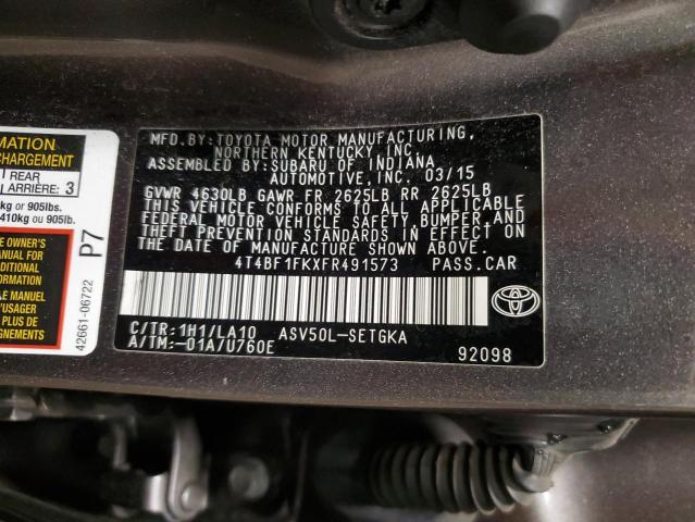 VIN 4T4BF1FKXFR491573 2015 Toyota Camry, LE no.12