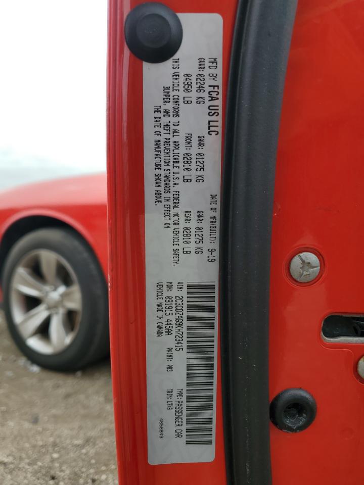 2C3CDZAG9KH723415 2019 Dodge Challenger Sxt