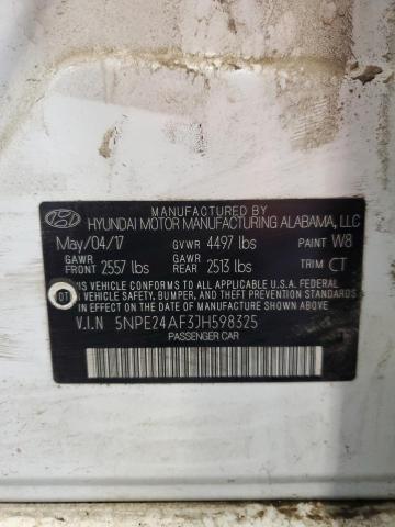 2018 Hyundai Sonata Se VIN: 5NPE24AF3JH598325 Lot: 61091184