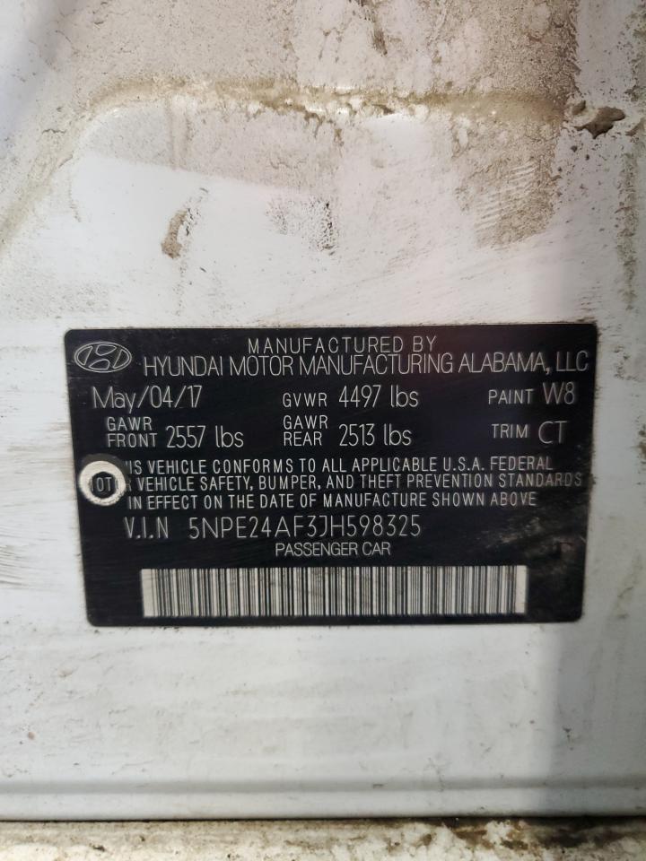 5NPE24AF3JH598325 2018 Hyundai Sonata Se