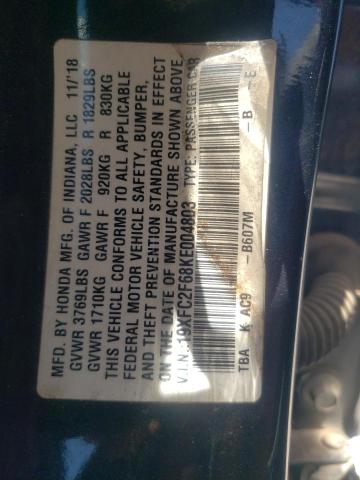 2019 HONDA CIVIC LX - 19XFC2F68KE004803