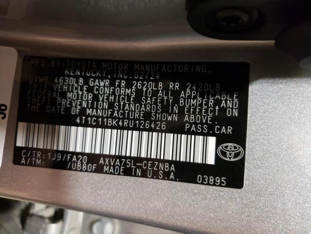 2024 TOYOTA CAMRY LE - 4T1C11BK4RU126426