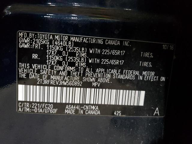 2017 TOYOTA RAV4 XLE - 2T3RFREV3HW560892