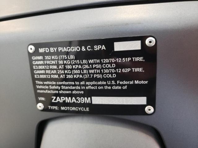 2022 VESPA GTS ZAPMA39M7N5203126